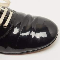 Pre Owned Christian Louboutin Black Patent Leather Fred Oxfords Size 37.5