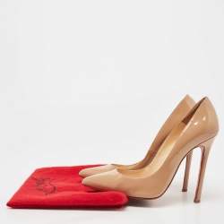 مملوكة مسبقًا Christian Louboutin Beige Patent Leather So Kate Pumps Size 38.5