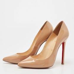 مملوكة مسبقًا Christian Louboutin Beige Patent Leather So Kate Pumps Size 38.5