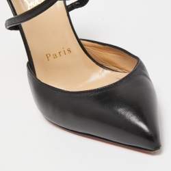 مملوكة مسبقًا Christian Louboutin Black Leather Suzanna Pumps Size 36