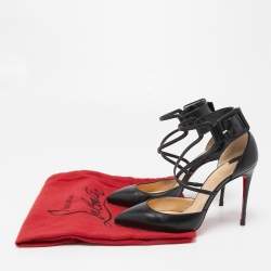 مملوكة مسبقًا Christian Louboutin Black Leather Suzanna Pumps Size 36