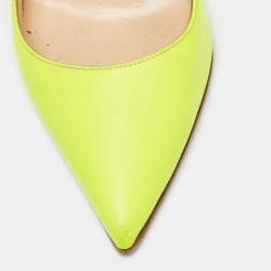 Pre Owned Christian Louboutin Green Leather So Kate Pumps Size 37.5