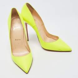 Pre Owned Christian Louboutin Green Leather So Kate Pumps Size 37.5