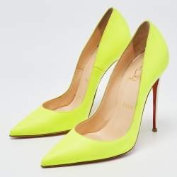 Pre Owned Christian Louboutin Green Leather So Kate Pumps Size 37.5