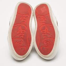 Pre Owned Christian Louboutin Multicolor Calf Hair and Patent Aurelien Sneakers Size 38
