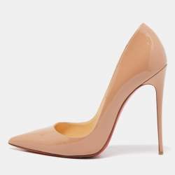 Pre Owned Christian Louboutin Beige Patent So Kate Pumps Size 40
