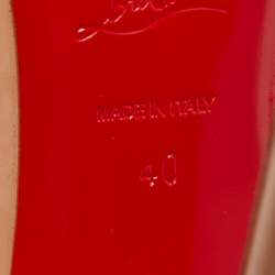 Pre Owned Christian Louboutin Beige Patent So Kate Pumps Size 40