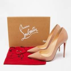 Pre Owned Christian Louboutin Beige Patent So Kate Pumps Size 40