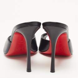 Christian Louboutin Black Leather Me Dolly Slides Size 37