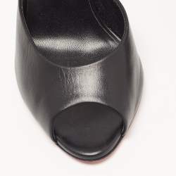 Christian Louboutin Black Leather Me Dolly Slides Size 37