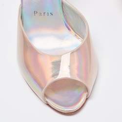 Pre Owned Christian Louboutin Iridescent Patent Me Dolly Sandals Size 37