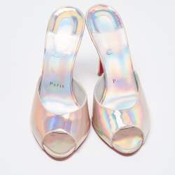Pre Owned Christian Louboutin Iridescent Patent Me Dolly Sandals Size 37