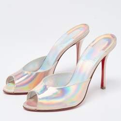 Pre Owned Christian Louboutin Iridescent Patent Me Dolly Sandals Size 37