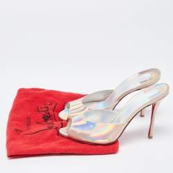Pre Owned Christian Louboutin Iridescent Patent Me Dolly Sandals Size 37