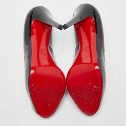 Pre Owned Christian Louboutin Black Patent Leather Very Prive Pumps Size 41