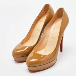 Christian Louboutin Beige Patent Leather Bianca Pumps Size 41
