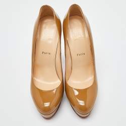 Christian Louboutin Beige Patent Leather Bianca Pumps Size 41