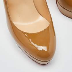 Christian Louboutin Beige Patent Leather Bianca Pumps Size 41