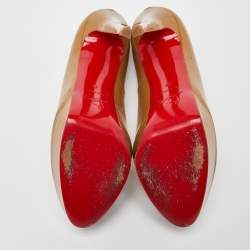 Christian Louboutin Beige Patent Leather Bianca Pumps Size 41