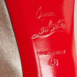 Pre Owned Christian Louboutin Metallic Gold Leather Very Prive Pumps Size 40