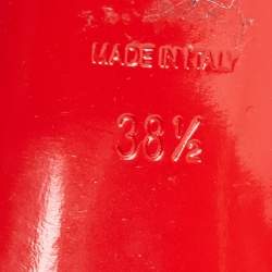 مملوكة مسبقًا Christian Louboutin Silver Leather Spikaqueen Ankle Strap Sandals Size 38.5