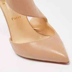 مملوكة مسبقًا Christian Louboutin Beige Leather Sharpeta Pumps Size 41