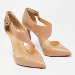 مملوكة مسبقًا Christian Louboutin Beige Leather Sharpeta Pumps Size 41