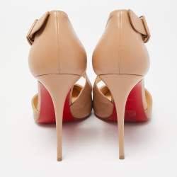 مملوكة مسبقًا Christian Louboutin Beige Leather Sharpeta Pumps Size 41