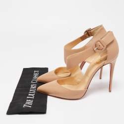 مملوكة مسبقًا Christian Louboutin Beige Leather Sharpeta Pumps Size 41