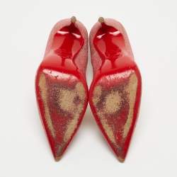 Pre Owned Christian Louboutin Pink Glitter So Kate Pumps Size 38