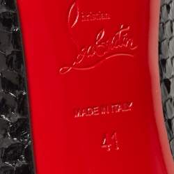 Pre Owned Christian Louboutin Black  Python So Kate Pointed Toe Pump Size 41
