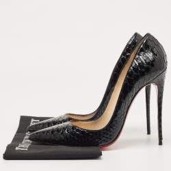 Pre Owned Christian Louboutin Black  Python So Kate Pointed Toe Pump Size 41