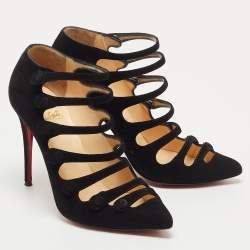 Pre Owned Christian Louboutin Black Suede Viennana Pumps Size 35.5
