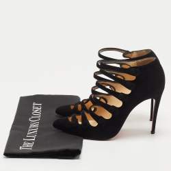 Pre Owned Christian Louboutin Black Suede Viennana Pumps Size 35.5
