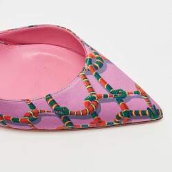 Pre Owned Christian Louboutin Purple Snake Print Satin Iriza Pumps Size 39