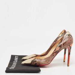 Pre Owned Christian Louboutin Multicolor Python Leather So Kate Pointed Toe Pumps Size 40.5