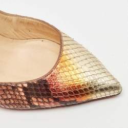 Pre Owned Christian Louboutin Multicolor Python Leather So Kate Pointed Toe Pumps Size 40.5