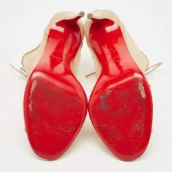 Pre Owned حذاء بوتيز كريستيان لوبوتان رباط علوي أوندسا مفتوح شبك أسود مقاس 38