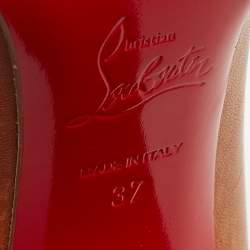 Pre Owned Christian Louboutin Brown Leather Ankle Strap Sandals Size 37