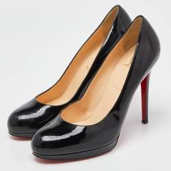 Pre Owned Christian Louboutin Black Patent Leather Bianca Pumps Size 40