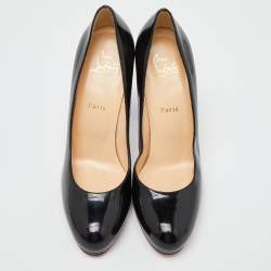 Pre Owned Christian Louboutin Black Patent Leather Bianca Pumps Size 40