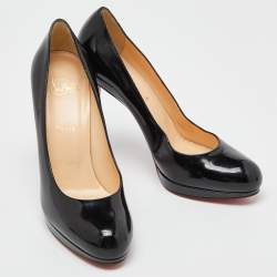 Pre Owned Christian Louboutin Black Patent Leather Bianca Pumps Size 40