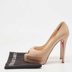 مملوكة مسبقًا Christian Louboutin Beige Patent Leather Altadama Pumps Size 37