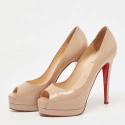 مملوكة مسبقًا Christian Louboutin Beige Patent Leather Altadama Pumps Size 37