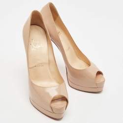 مملوكة مسبقًا Christian Louboutin Beige Patent Leather Altadama Pumps Size 37