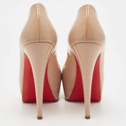 مملوكة مسبقًا Christian Louboutin Beige Patent Leather Altadama Pumps Size 37