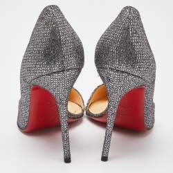 Christian Louboutin Silver Glitter Chiarana 100 Lady D'orsay Pumps Size 37