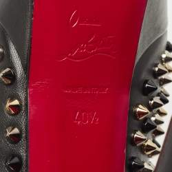 Pre Owned Christian Louboutin Black Leather Alti Spike Platform Pumps Size 40.5
