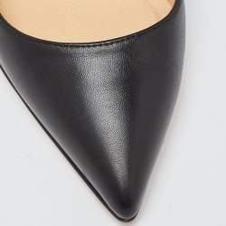 Pre Owned Christian Louboutin Black Leather Pigalle Pointed Toe Pumps Size 36.5