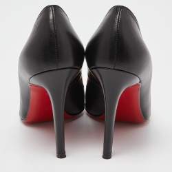 Pre Owned Christian Louboutin Black Leather Pigalle Pointed Toe Pumps Size 36.5